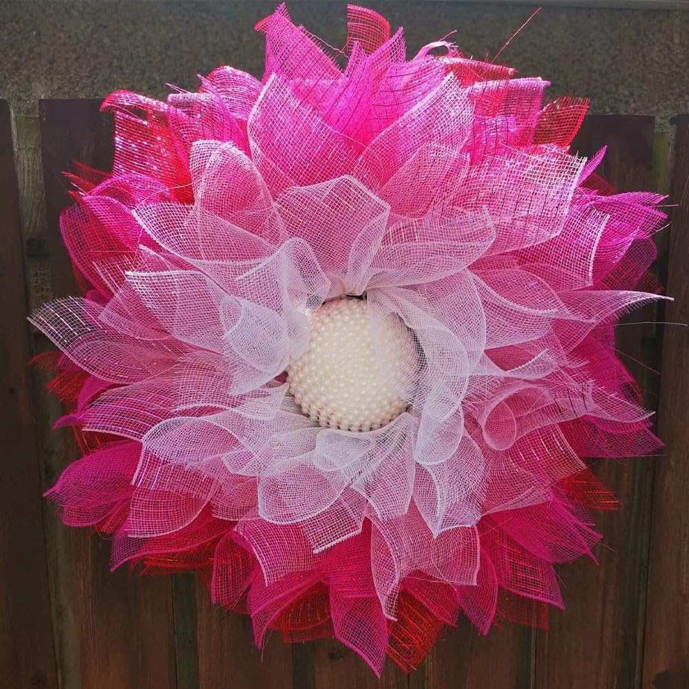 3 Rolls Pink Red Deco Mesh Ribbon for Valentines Wreath Making