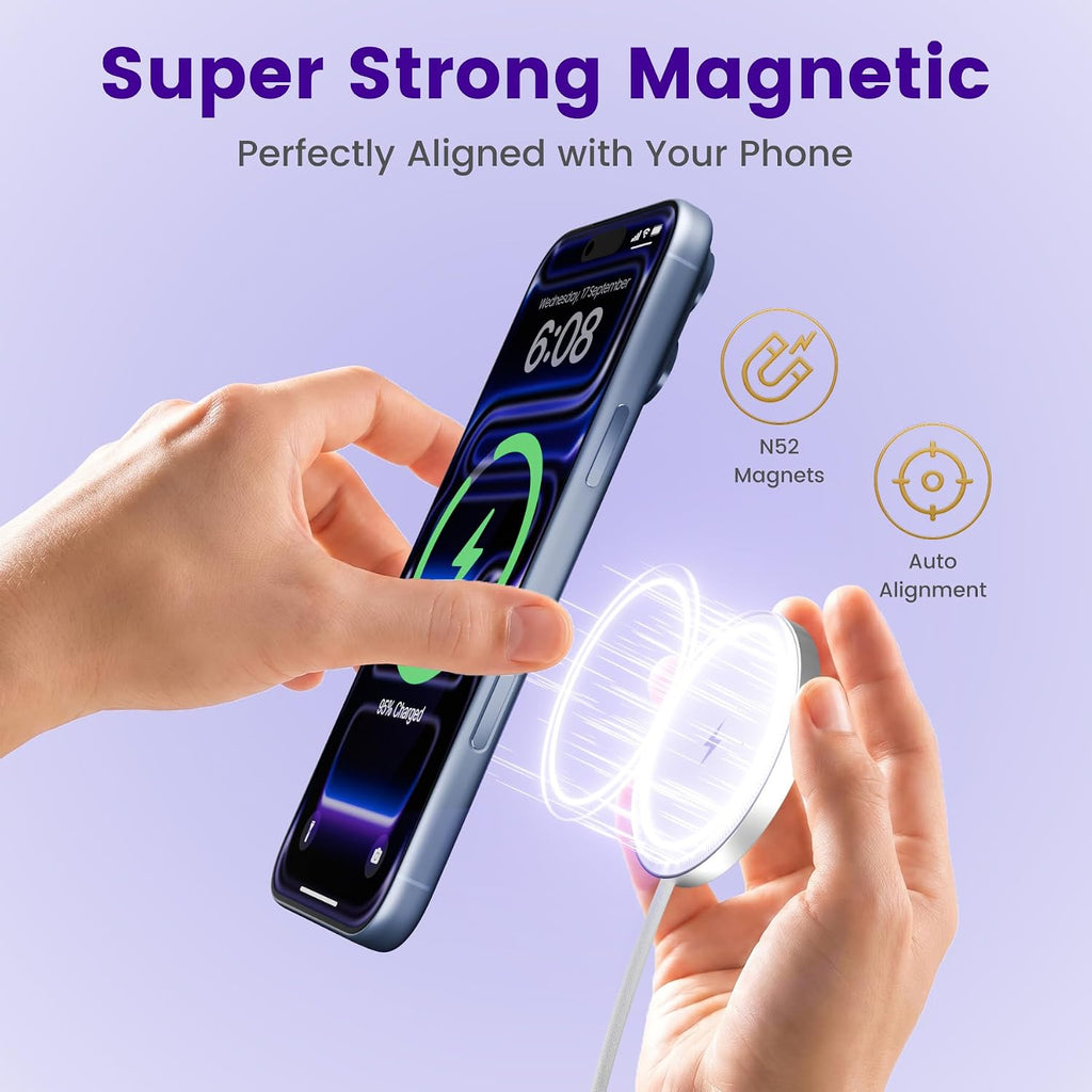 15W Wireless Charger for Apple MagSafe Charger, Magnetic Fast Charging Pad | Compatible for iPhone 17 16 15 14 13 12
