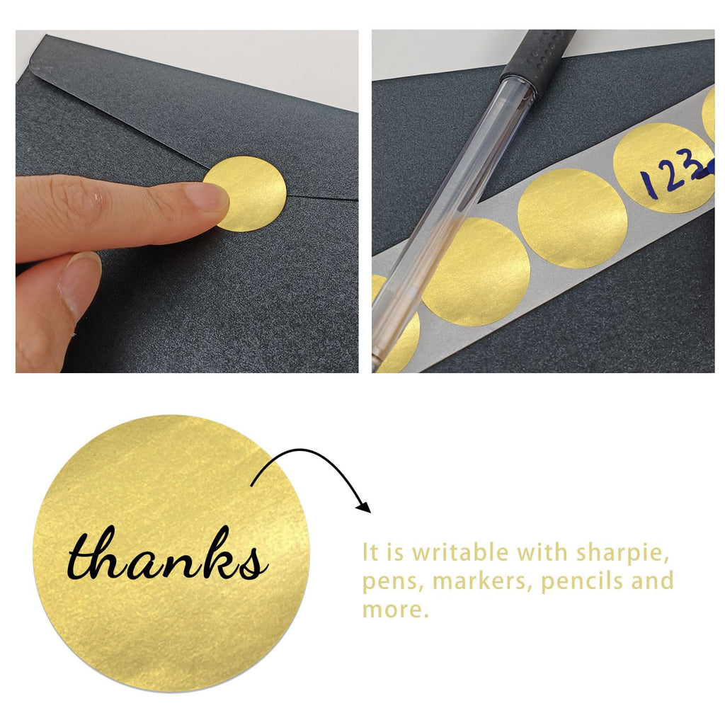 dot Stickers,800Pcs 1inch Gold Round Coding Label,Circle Stickers,Can Writing for Office,Student Classroom and Other