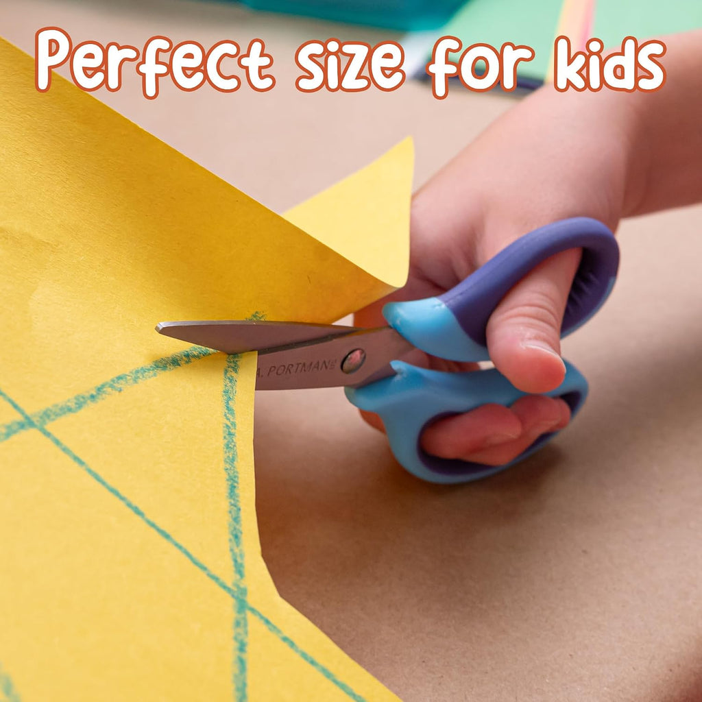 WA Portman 24 Bulk Set Pointed Tip Kids Scissors for School and Students | 5 Inch Bulk Scissors for Classroom, Kids