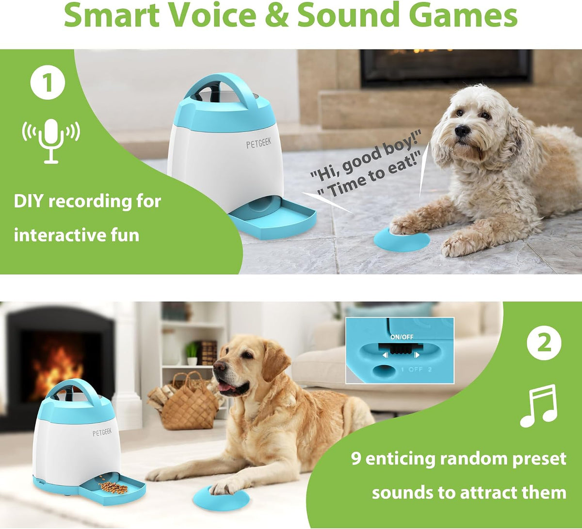 Dog Treat Dispenser Toy, USB-Charged Interactive Toy for IQ Play