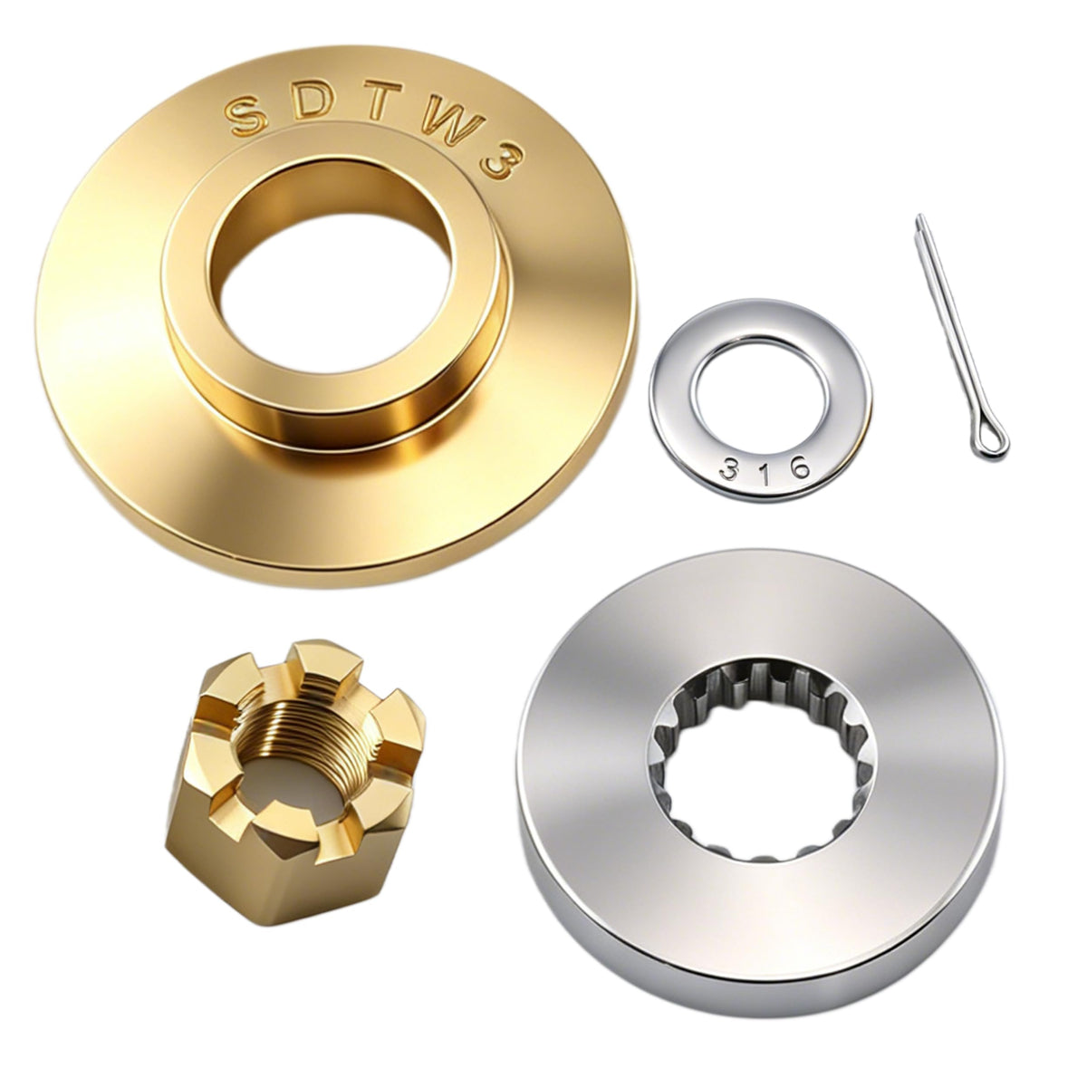 TOLOT Outboard Propeller Installation Hardware Kit for Suzuki Prop Install kit | Thrust Washer Spacer Nut Cotter Pin Replacement | Fits 4 to 300 HP Engines (DF90A-DF140A&DF140HP 15 Spline)