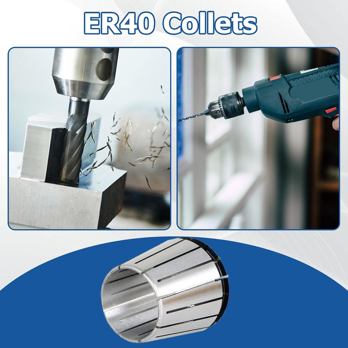 WFLNHB 12Pcs ER40 Collets with Common Size 1/8-1-1/8 Inch
