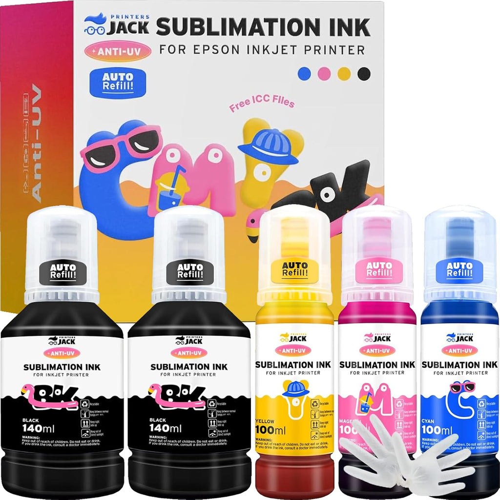 580ML Sublimation Ink Refilled Bottlescompatible for ET2400 ET2720 ET2760 ET2750 ET4800 ET-2800 ET-2803 ET-2850