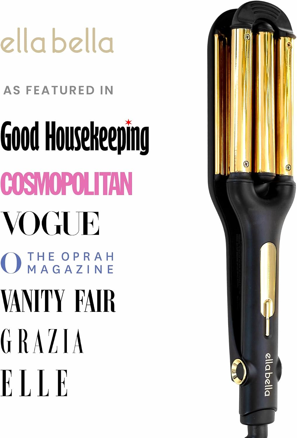 Open Waver (Deep Waver) Curling Iron, 3 Barrel Crimper Tool | Instant & Long-Lasting Open Waves. Digital Display for