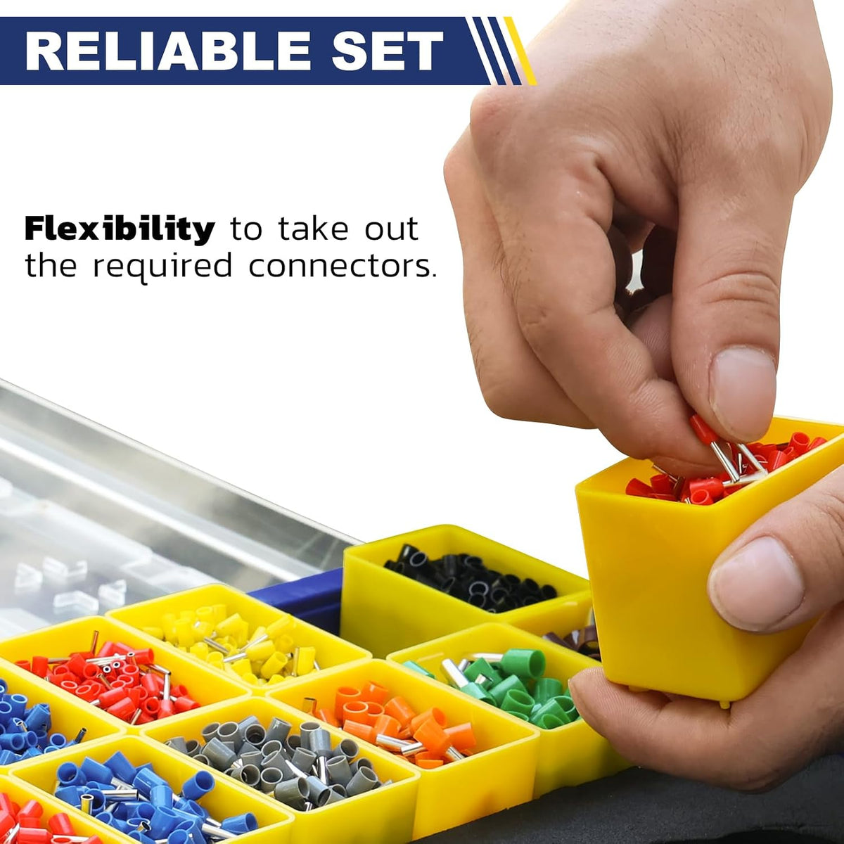 haisstronica 5000 PCS Wire Ferrules Kit, AWG 22-7, 12 Sizes