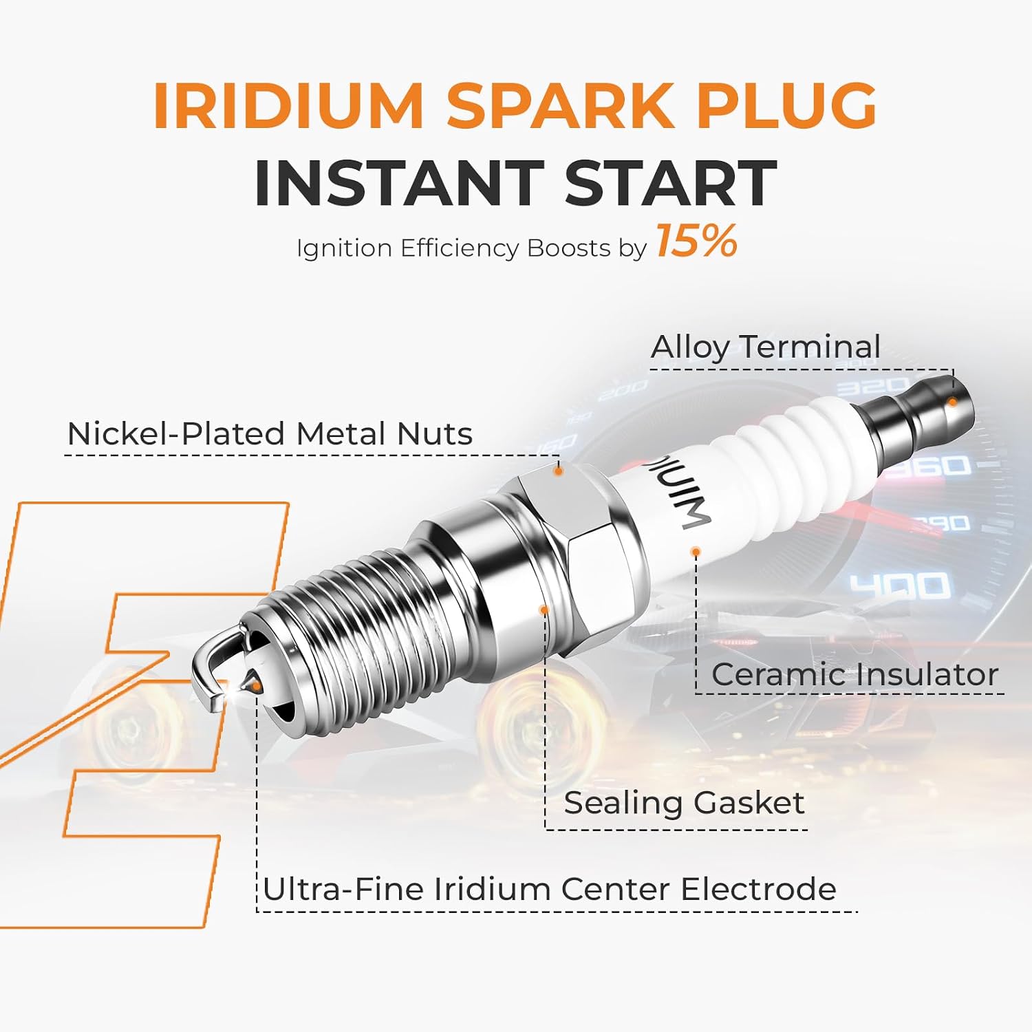 Ignition Coils & Iridium Spark Plugs & Wires Set Fit for Chevy Silverado Tahoe Suburban Avalanche Express GMC Sierra