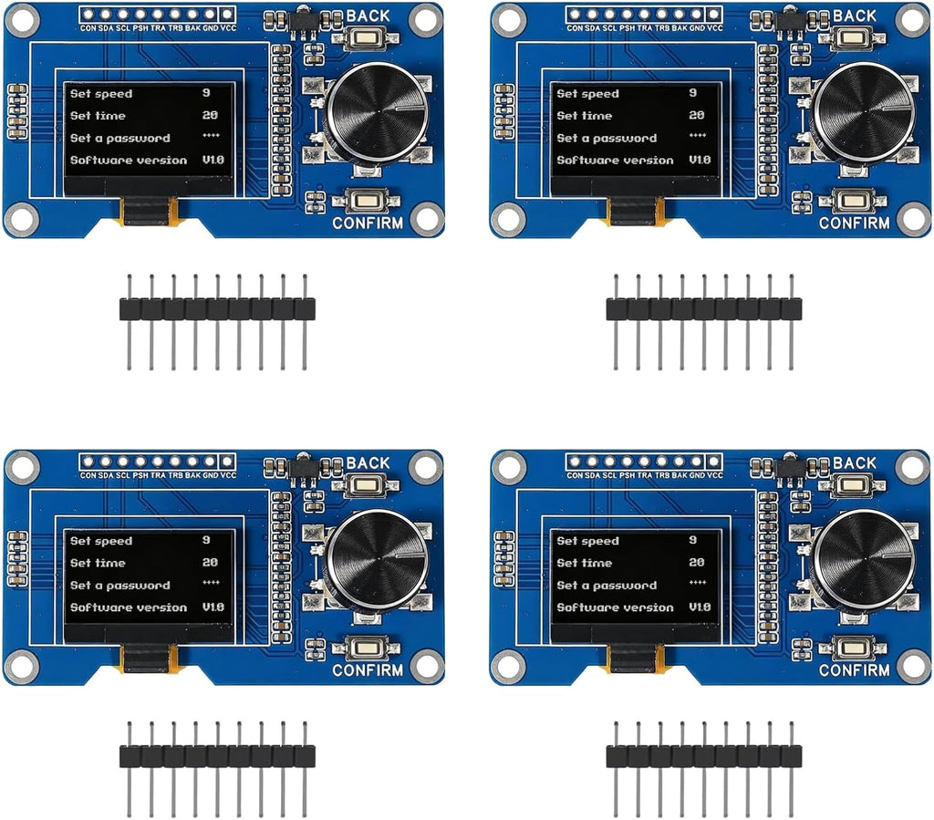 4PCS 0.96 Inch OLED I2C IIC Display Module with EC11 Rotary Encoder