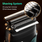 Electric Foil Shavers for Men: IPX7 Waterproof - Emerald Green
