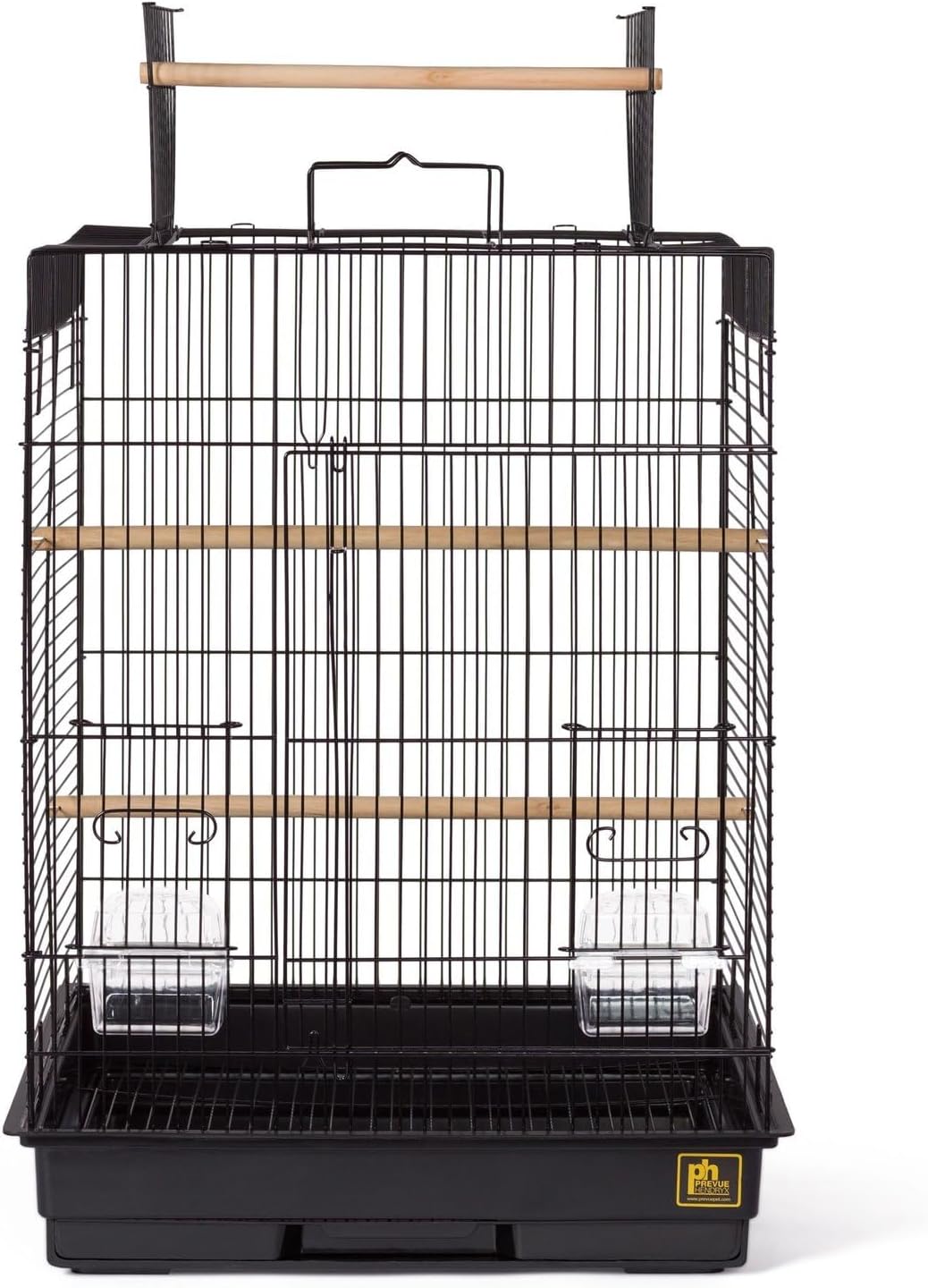 Top Opening Bird Cage - Black | Stand Alone Indoor Birdcage for Parakeets, Cockatiels, Conures, Lovebirds, and