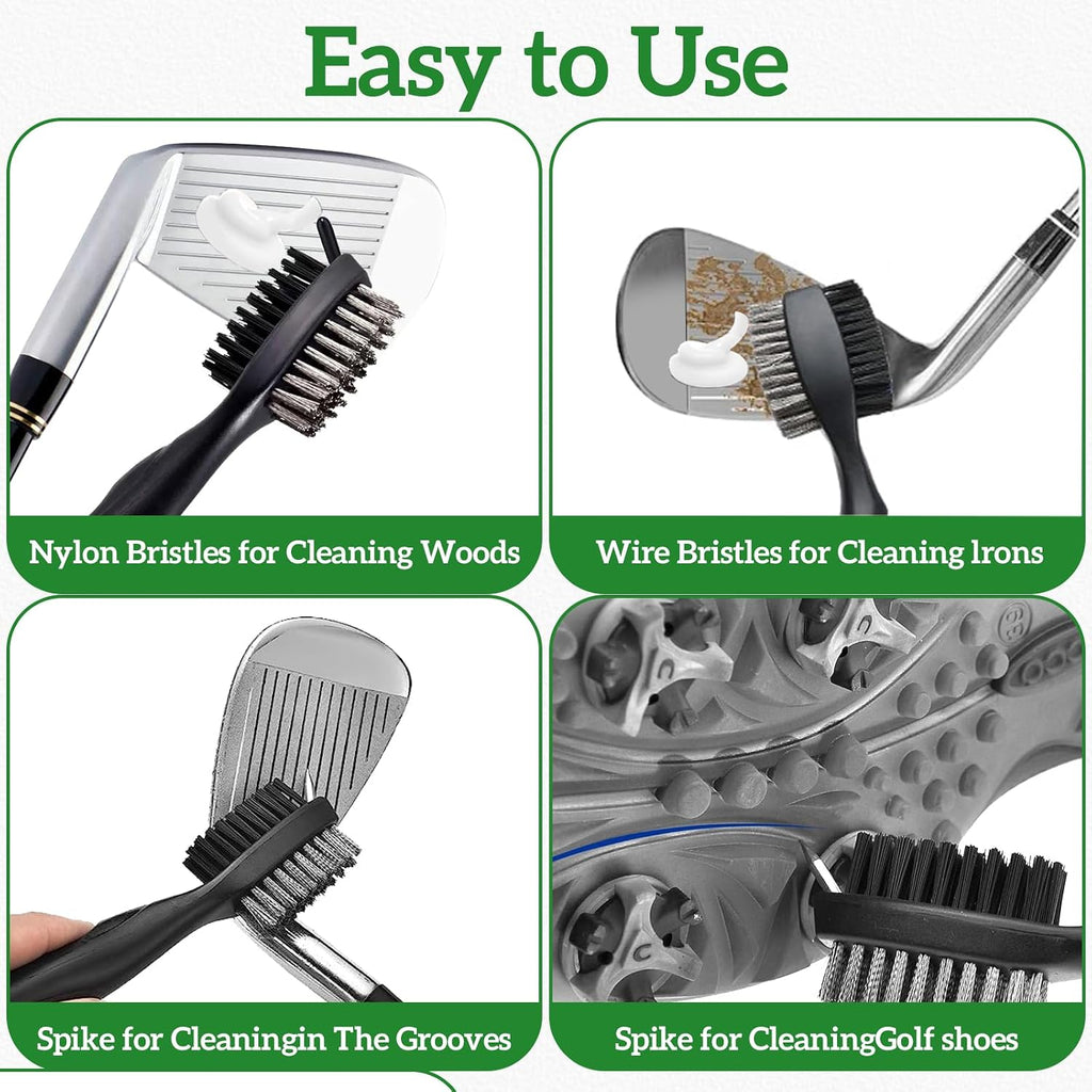 Golf Club Cleaning Kit – Grip & Shaft Cleaner, Polish, Groove Sharpener, Brushes & Towels – Complete Golf Club Care