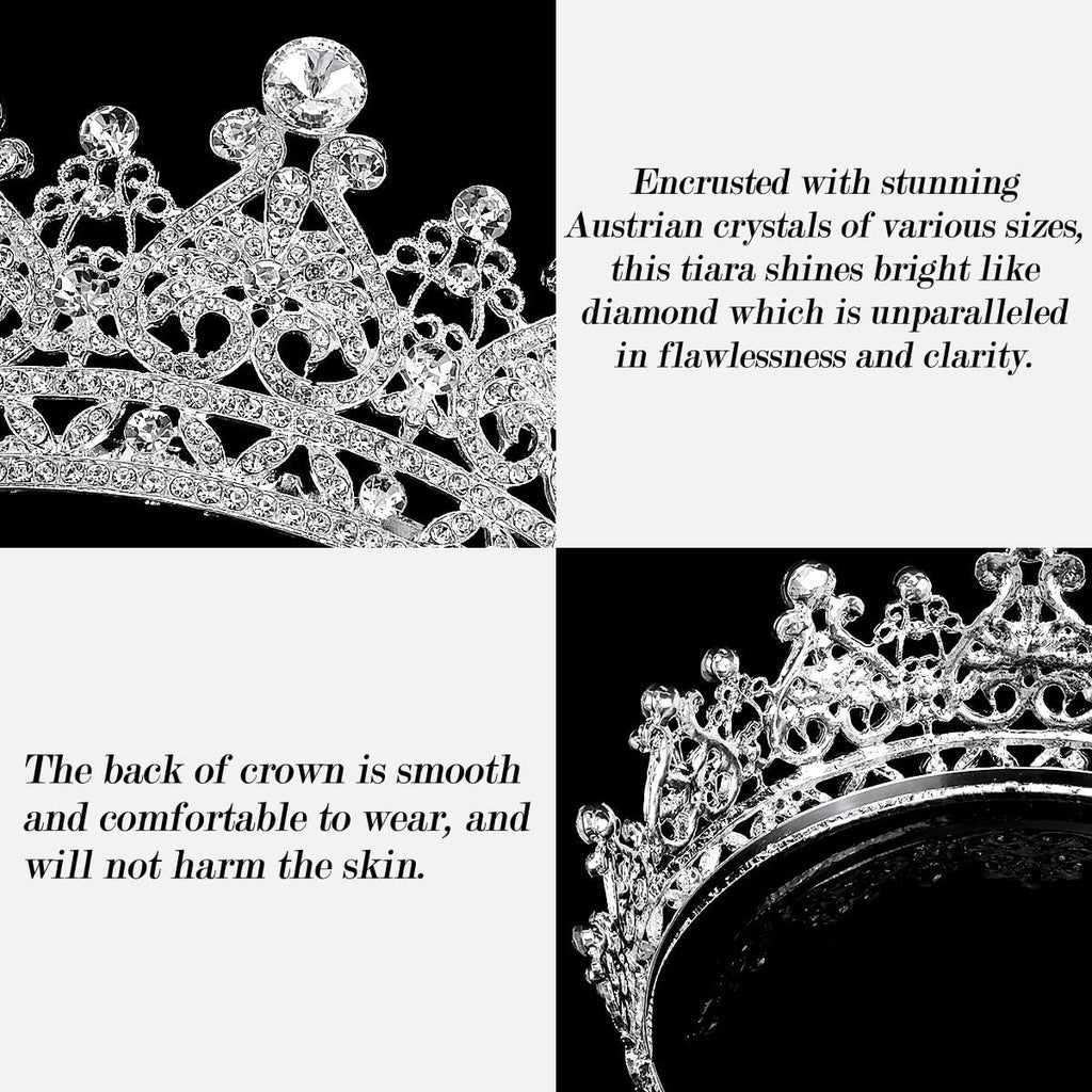Tiaras and Crowns for Women Crystal Wedding Tiara for Bride, Royal Queen Crown Princess Tiara Quinceanera Crown