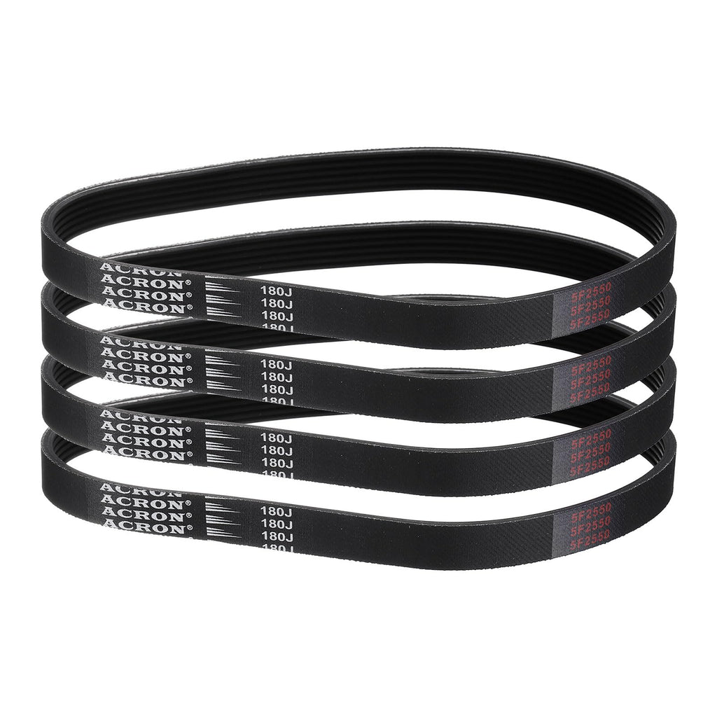uxcell 4pcs 180J6 PJ V-Ribbed Belt 6 Ribs 18" L x 0.55" W x 0.14" H, EPDM
