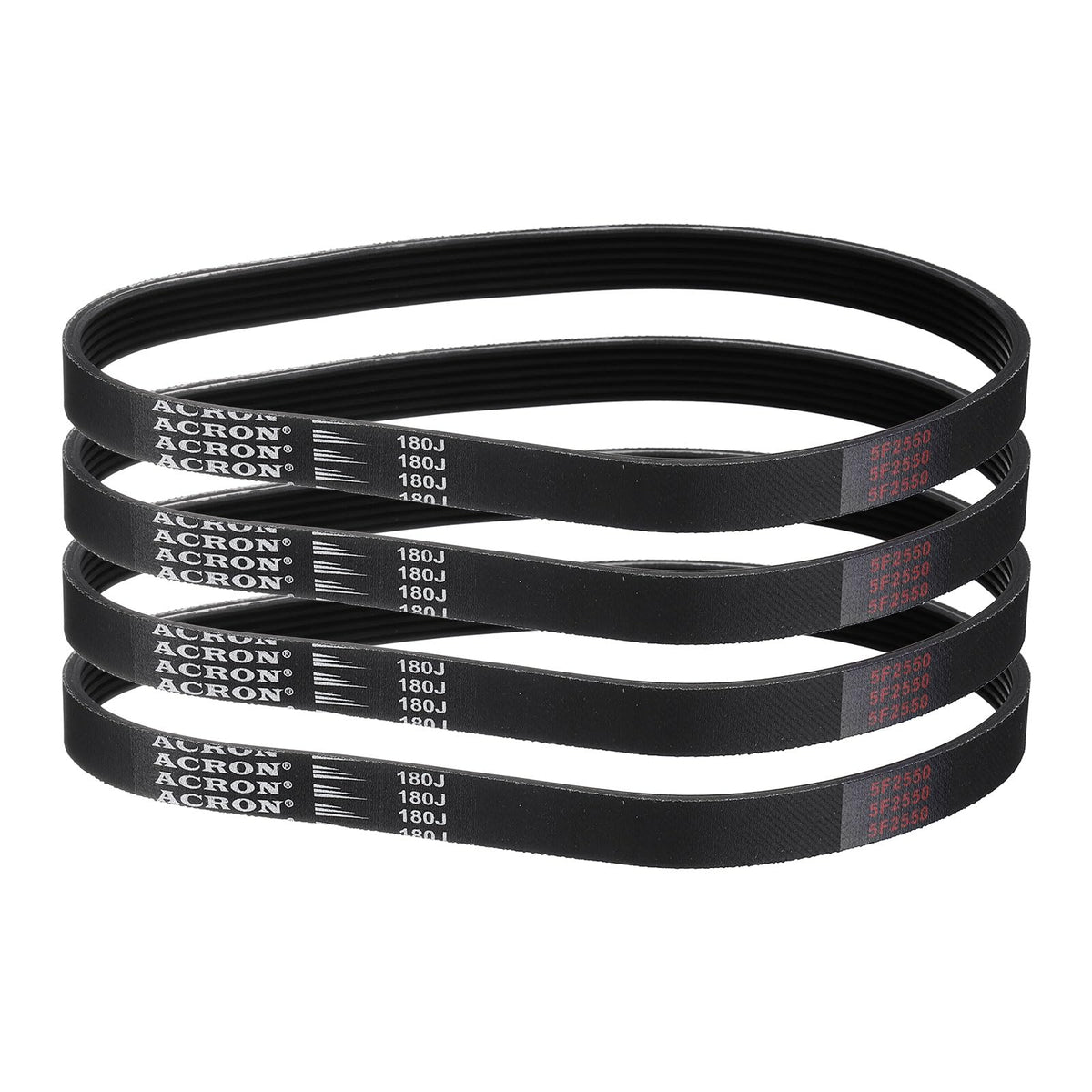 uxcell 4pcs 180J6 PJ V-Ribbed Belt 6 Ribs 18" L x 0.55" W x 0.14" H, EPDM