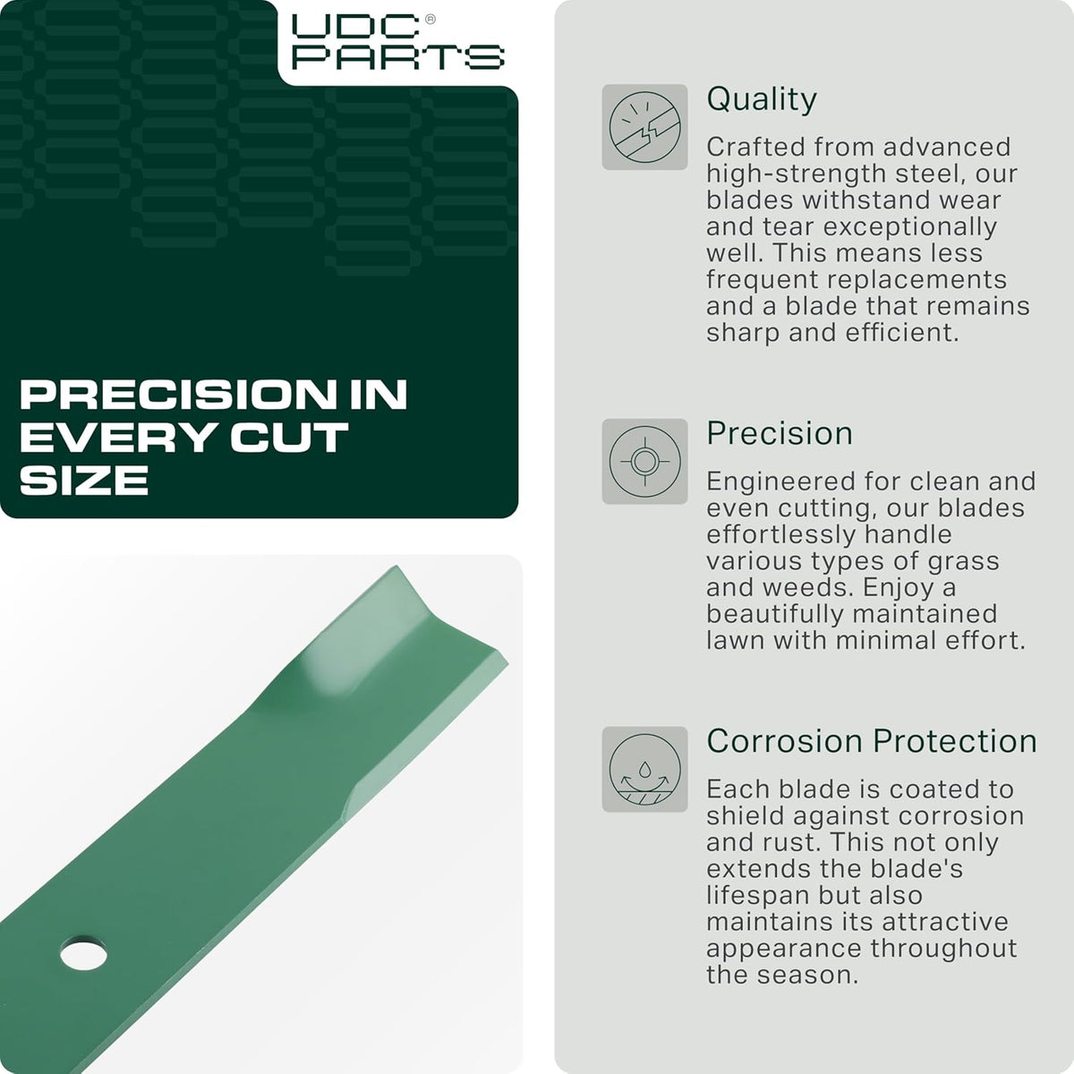 UDC Parts 09081200 High Lift Blades Replacement for Gravely 60 Inch, 3 Pack