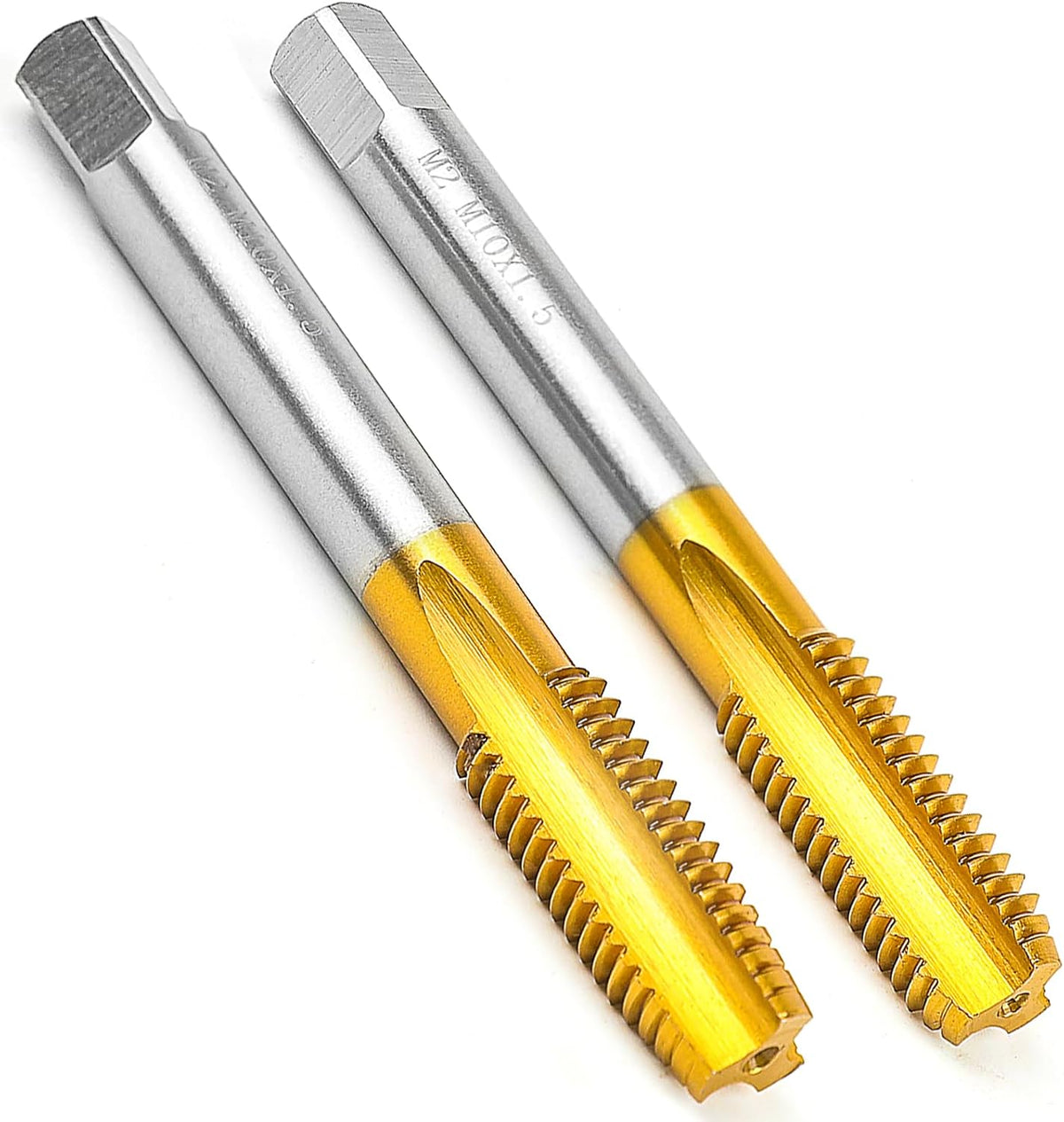 2Pcs M10 x 1.5 Thread Tap Set for Metal,Taper and Bottom Threading Hand Tap