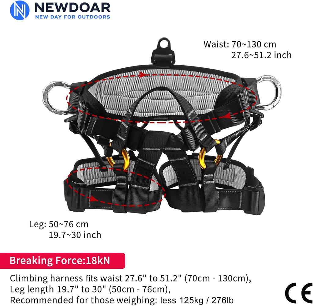 Climbing Harness, Mountaineering Rock Climbing Harness, Half Body Harness for Rappelling Fire Rescuing Tree Climbing