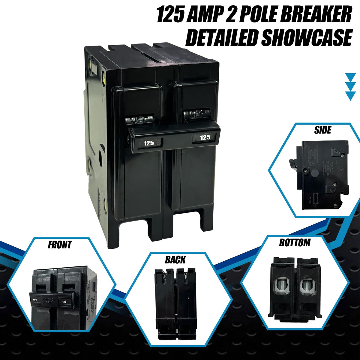 125 Amp Circuit Breaker 2 Pole,Replace for HOM2125 Breaker,125 Amp 2 Pole
