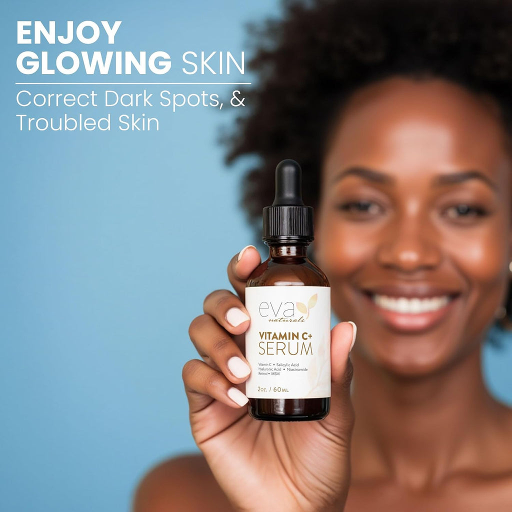 Vitamin C Serum Plus – Facial Serum with Hyaluronic Acid, Niacinamide, Retinol, and Salicylic Acid – Hydrating and
