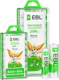 16 Sets AA AAA Batteries Combo with 8PCS AA 2300mAh & 8-Pack AAA 800mAh Rechargeable Batteries