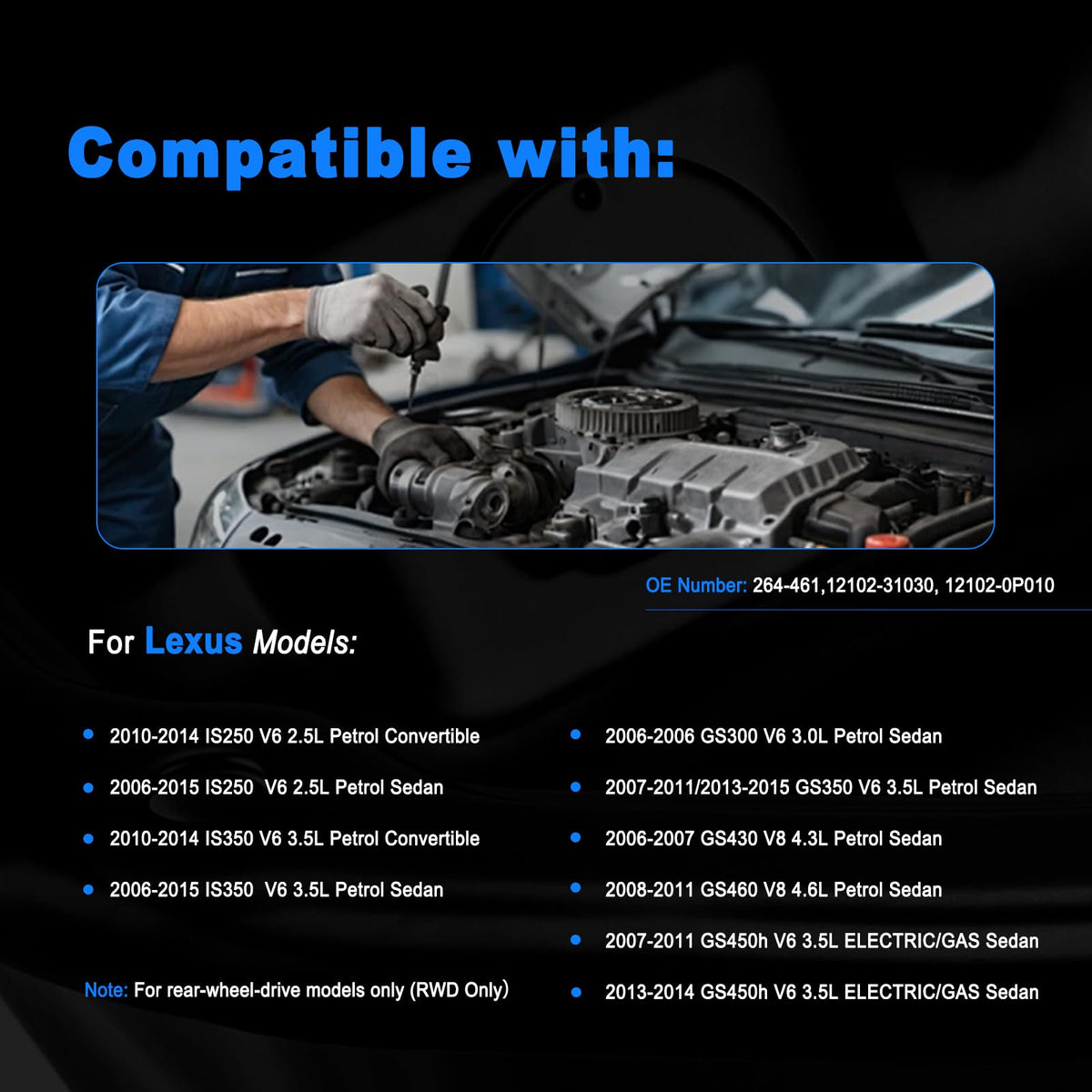 AUCERAMIC Engine Oil Pan for 2006-2015 Lexus IS250 IS350, 2.5L 3.5L V6