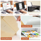 Half Sheet Labels, 2 per Sheet, 1500 Sheets, 3000 Labels, 8.5" x 5.5" Size