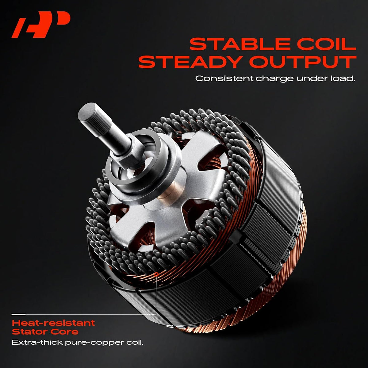 A-Premium Alternator, 12V 200A 6-Groove Pulley CW, Compatible with Ford
