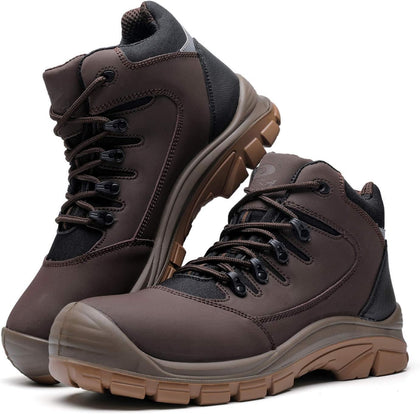 Men's Steel Toe Work Boots Water Resistant Safety Shoes