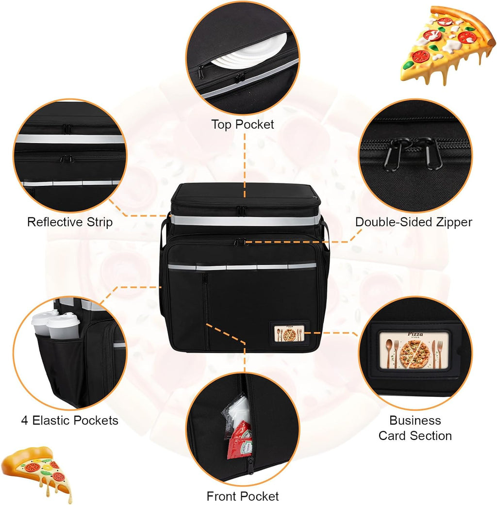 Food Delivery Backpack, Expandable Delivery Backpack Pizza Bag, XL
