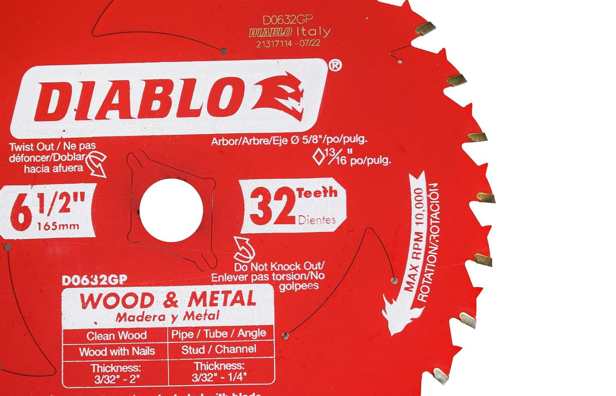 Diablo Wood and Metal Cutting Carbide Circular Saw Blade - 2-Pack