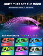 Solar Pool Fountain w/7-Color LED Lights, 2026 Dual-Head Adjustable Spray Pool Fountains for Above & Inground Pools