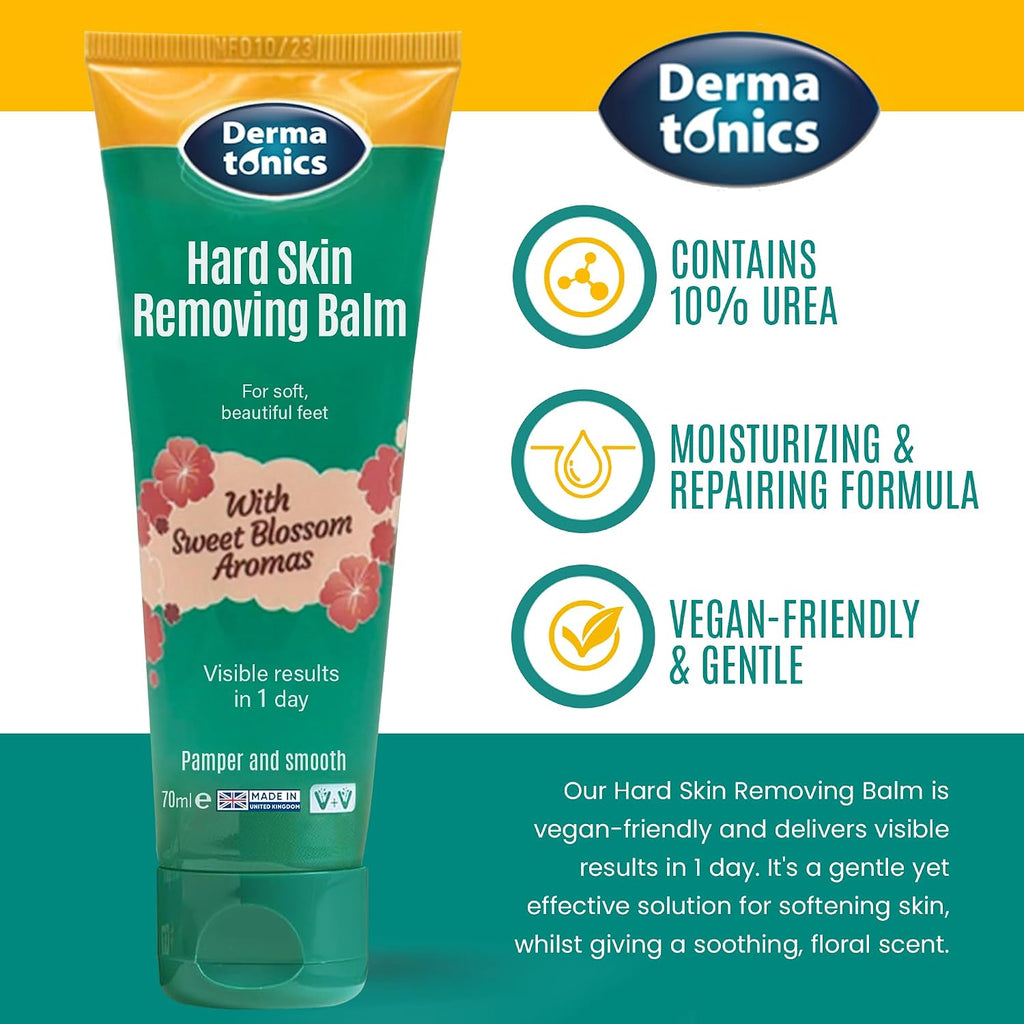 Hard Skin Removing Balm for Feet, 70ml | Foot balm for rough, callused feet, sweet blossom aroma, vegan friendly
