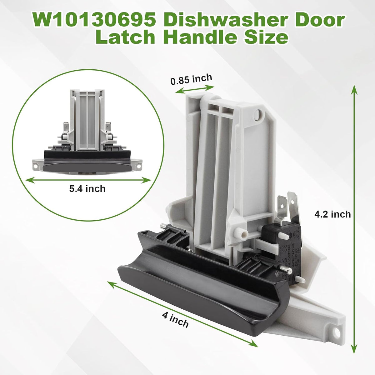 W10130695 Dishwasher Door Latch Handle Replacement for Whirlpool Maytag