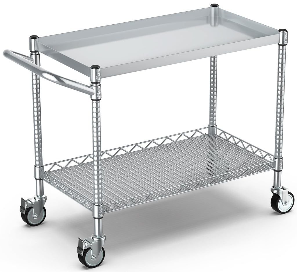 Utility Tool Cart with Wheel, 45In Large Rolling Utility Carts with Handle