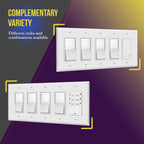 ENERLITES 5-Gang White Mid-Size Decorator Switch Outlet Wall Plate Cover