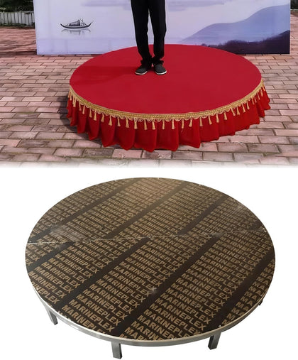 Platform Stage Riser, Portable Modular System for Performance and Speech, Round Deck for School Events, Set of 2 Half