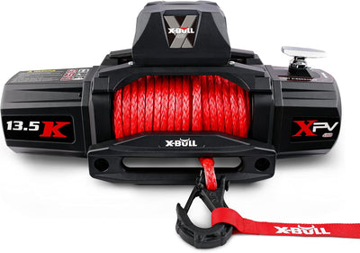 Winch-13500 lb. Load Capacity Electric Winch Kit 12V Synthetic Rope,Waterproof IP67 Electric Winch with Hawse