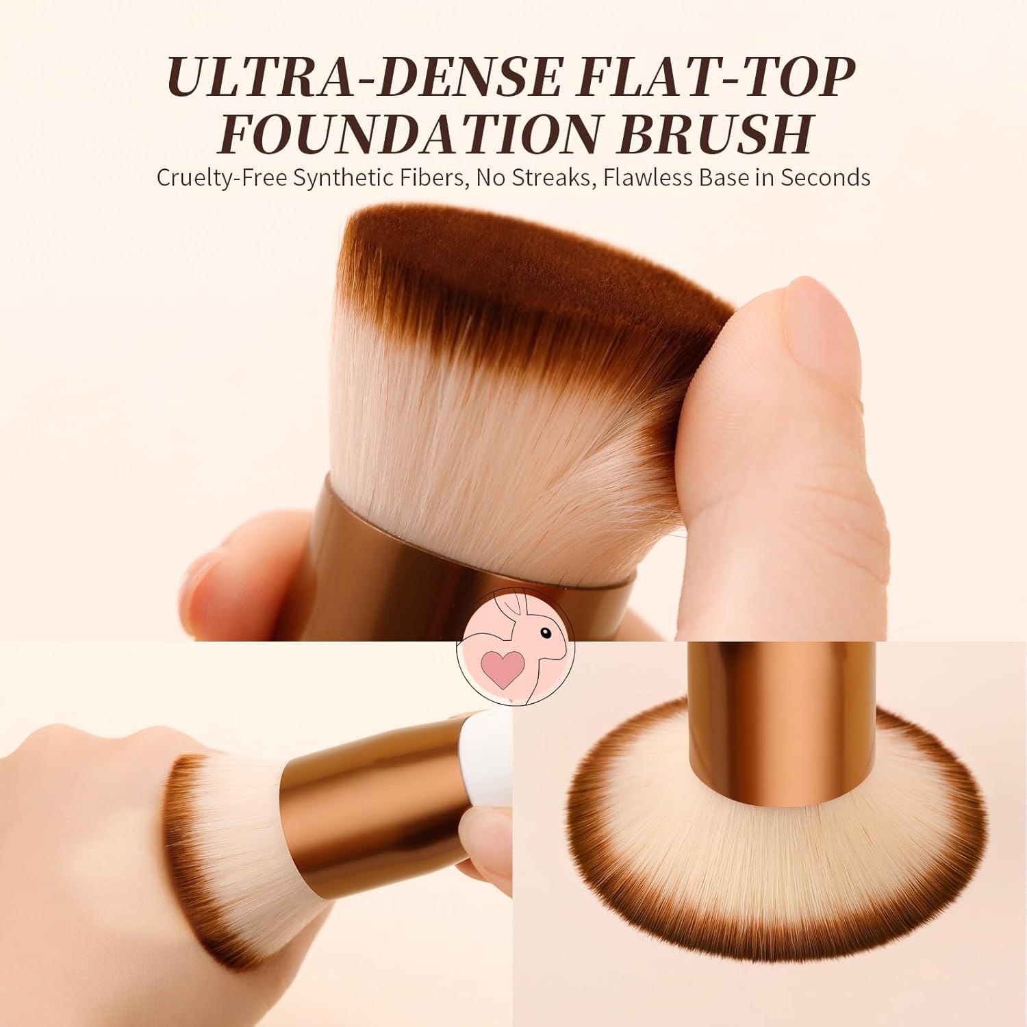 Foundation Brush,Flat Top Kabuki Brush Synthetic Professional Makeup Brush Liquid Blending Mineral Powder Buffing