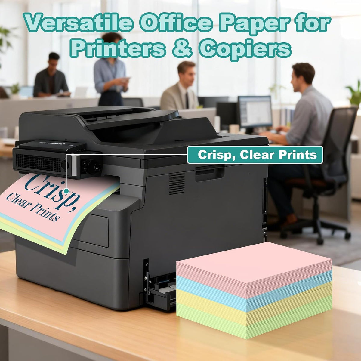 600 Sheets Colored Copy Paper 8.5" x 11", Colored Printer Paper 80GSM Thick