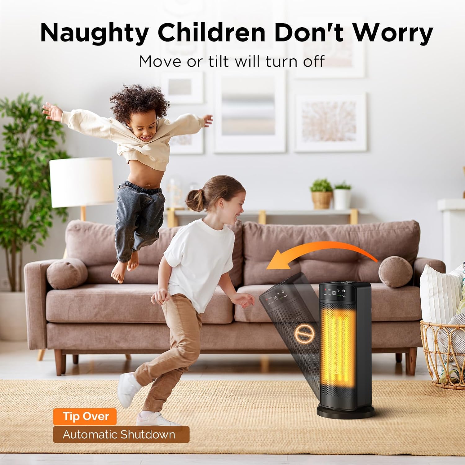 1500W Space Heaters for Indoor Use,PTC Ceramic Electric Heater with Remote | Fast Heating,ECO,59-95°F Digital
