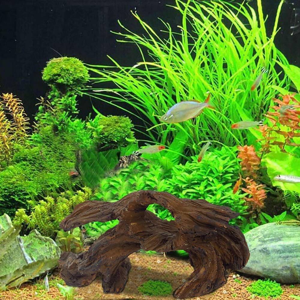 4 Pcs Aquarium Resin Driftwood Decoration Log Fish Tank Cave Hideout Wood Decor Freshwater Betta Ornament Aquarium