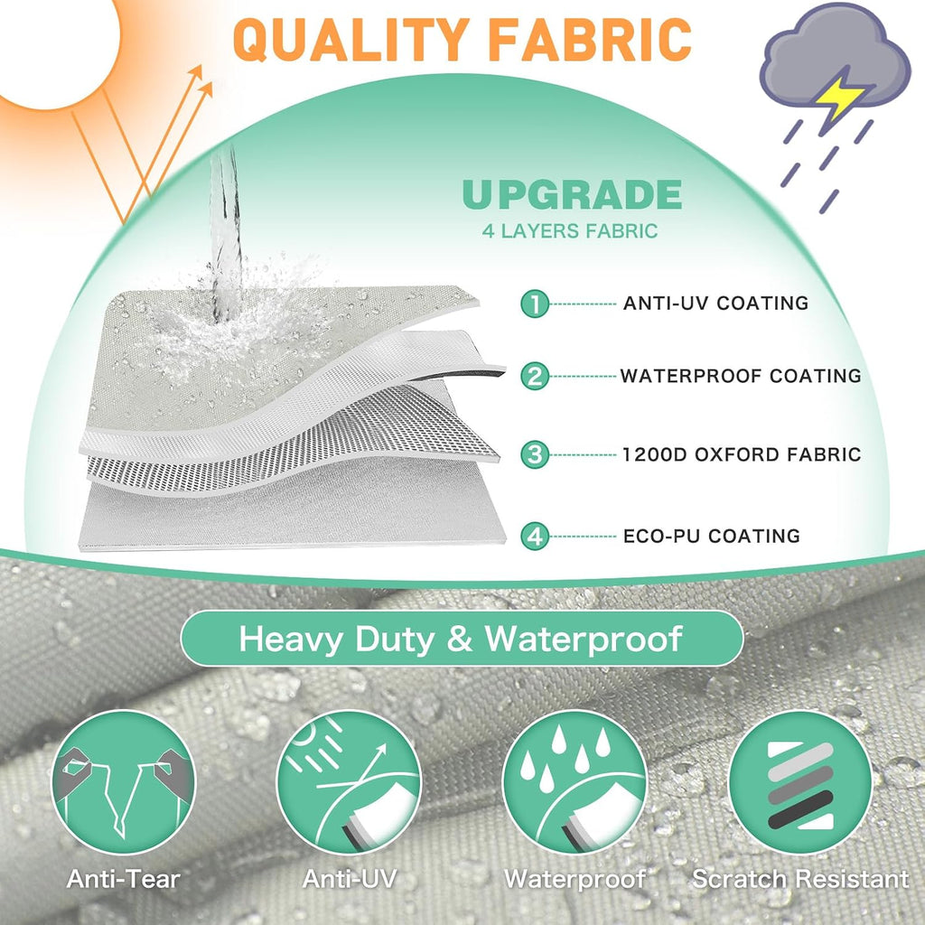 Waterproof 17-19FT Boat Cover, 1200D Heavy Duty Trailerable Cover | Marine Grade Oxford Fabric, UV & Tear Resistant