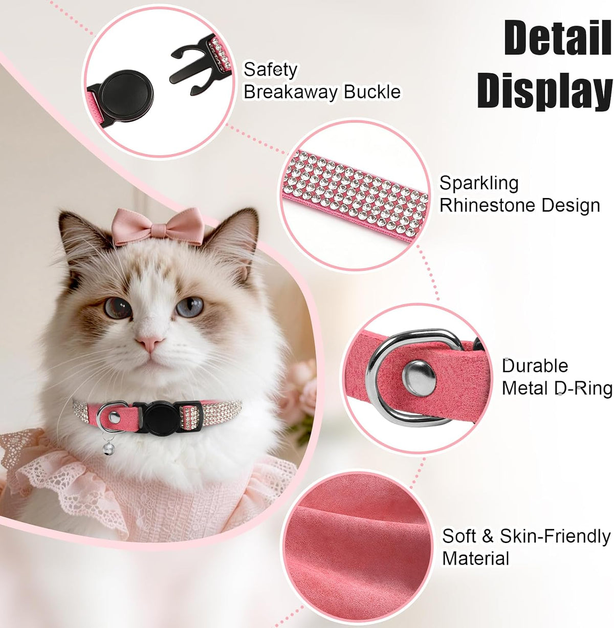 Rhinestone Cat Collar Breakaway (Pink)