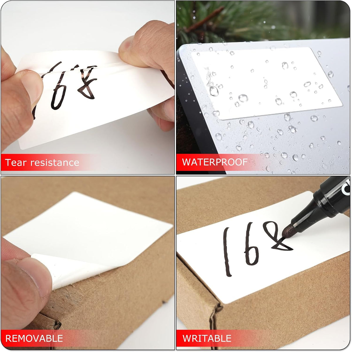 White Rectangle Labels 3" x 2" Color Coding Stickers Roll 500 Pcs