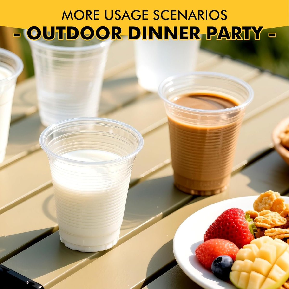 500 Pack 9 oz Plastic Cups, Clear Disposable Plastic Cups Bulk, Cold Drinking Party Cup, Transparent for Wedding