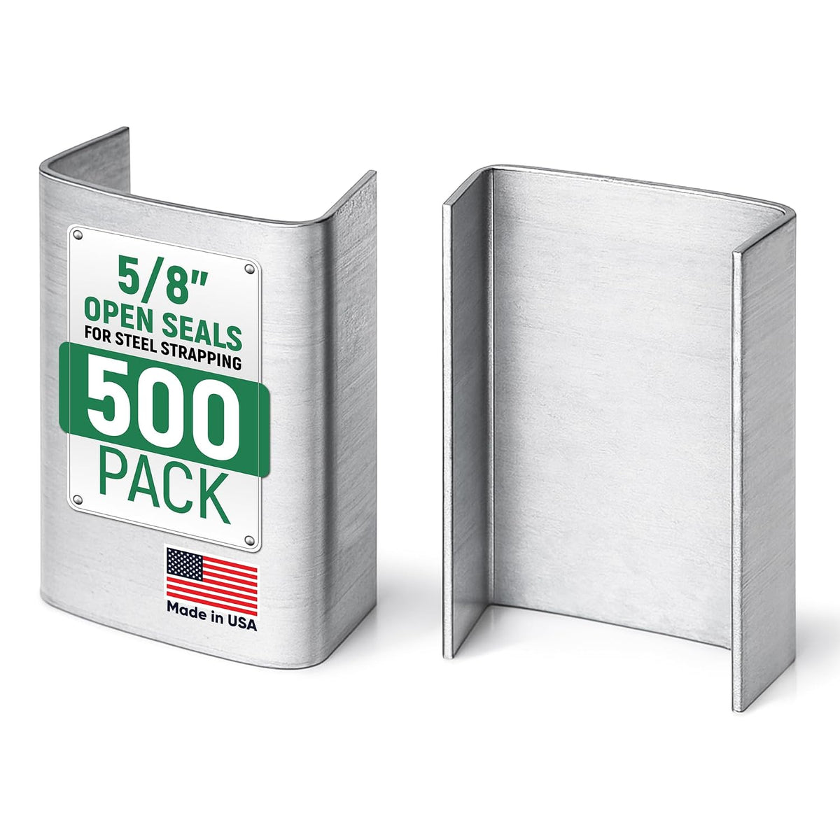 5/8" Open Seals for Steel Strapping, Pack of 500