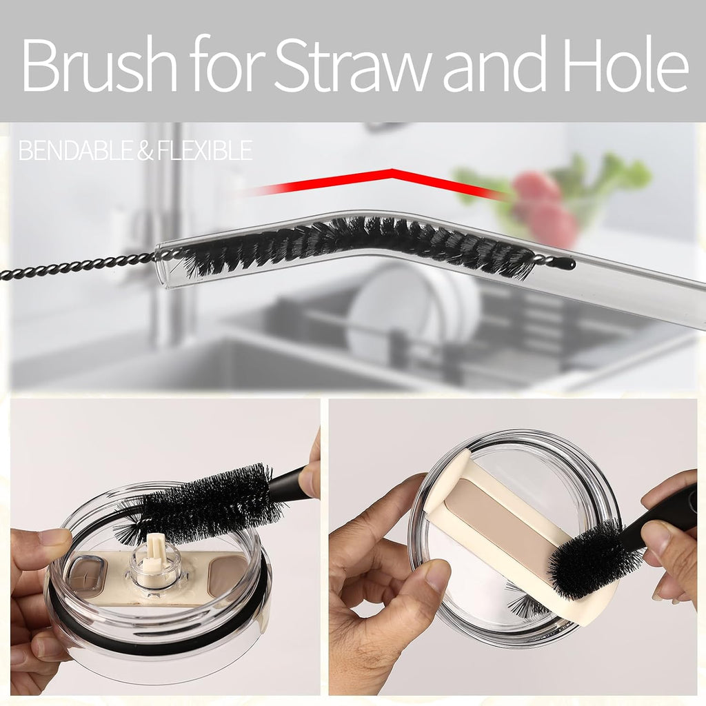 15 Inch Bottle Brush Set - 4 Pack Extra Long Handle Bottle Brush Cleaner
