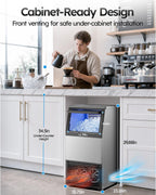 Commercial Ice Maker Machine, 100lbs/24H with 18-33lbs Ice Storage
