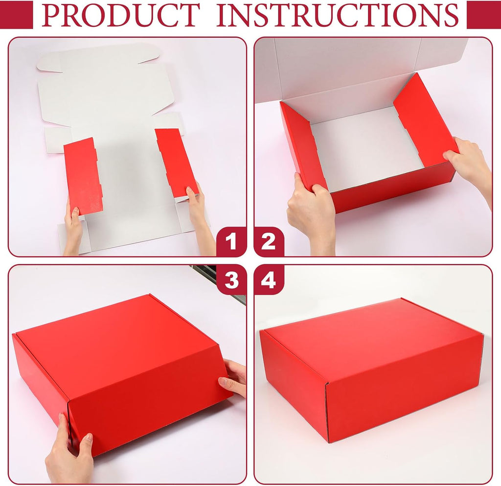 60 Pcs 12x9x4 Inch Shipping Mailer Boxes Cardboard Packing Box Red