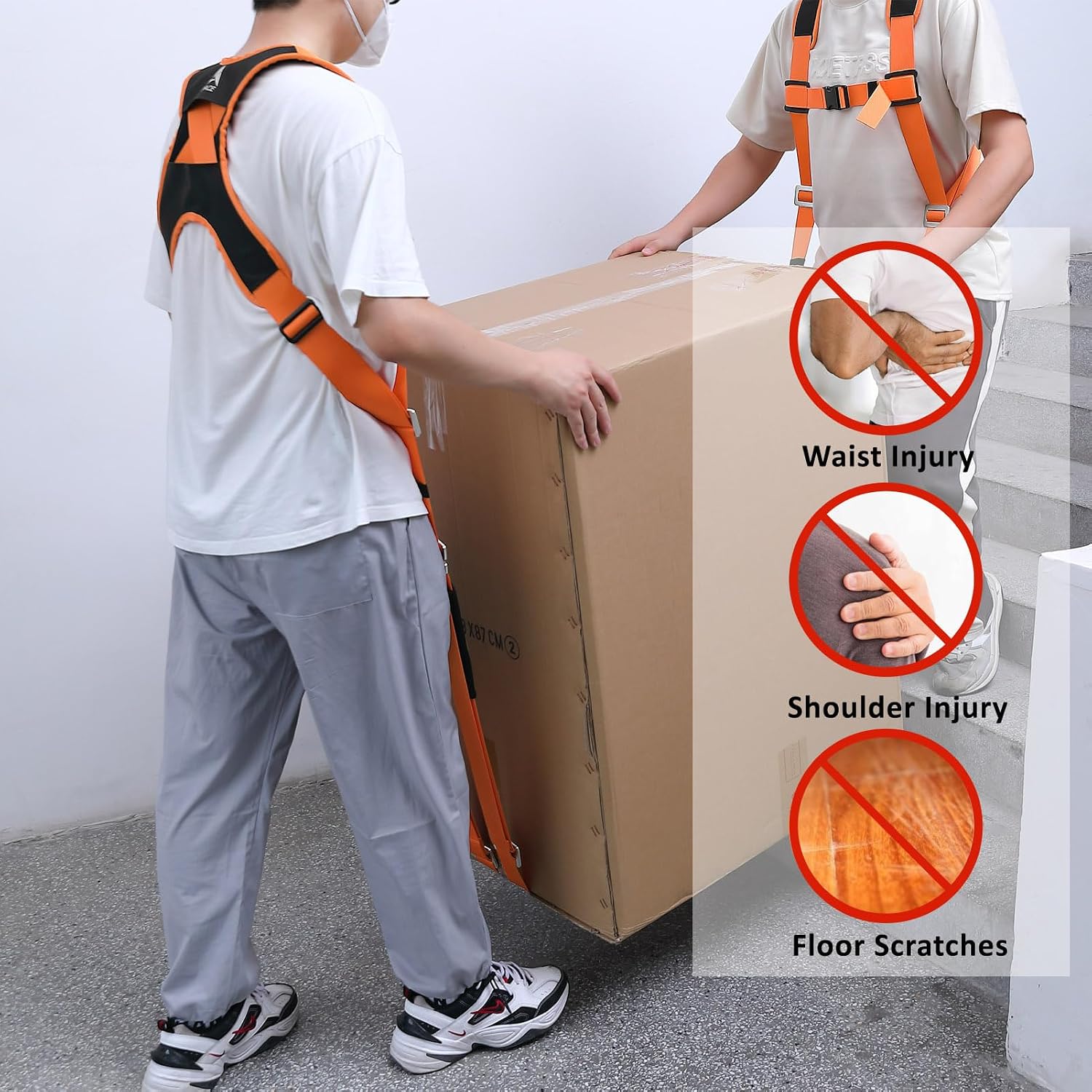 2-Person Shoulder Lifting Straps for Moving Item up to 800 lbs
